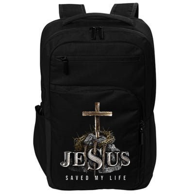 Jesus Saved My Life Christian Religious Bible Church Impact Tech Backpack