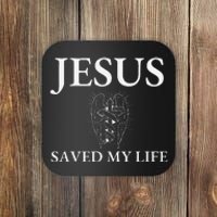 Jesus Saved My Life Jesus Cross Family Coaster