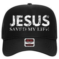 Jesus Saved My Life Jesus Cross Family Adult Matching Group High Crown Mesh Back Trucker Hat