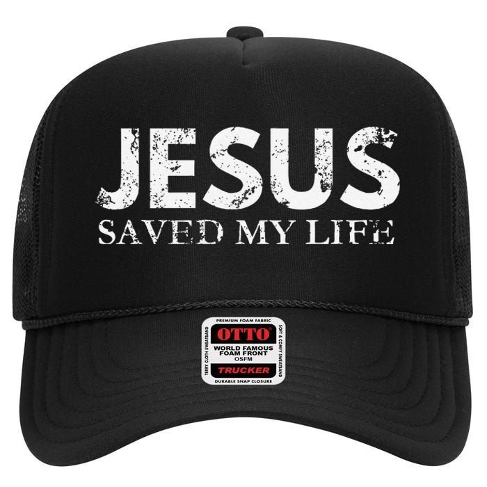 Jesus Saved My Life Jesus Cross Family Adult Matching Group High Crown Mesh Back Trucker Hat