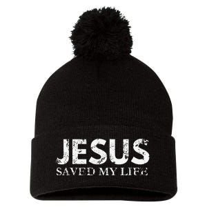 Jesus Saved My Life Jesus Cross Family Adult Matching Group Pom Pom 12in Knit Beanie