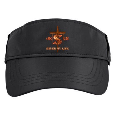 Jesus Saved My Life Metal Cross And Nails Adult Drive Performance Visor