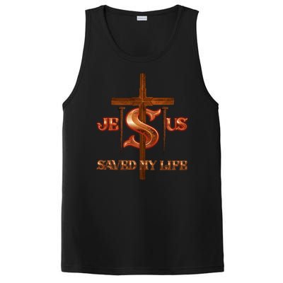 Jesus Saved My Life Metal Cross And Nails PosiCharge Competitor Tank