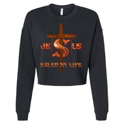 Jesus Saved My Life Metal Cross And Nails Cropped Pullover Crew
