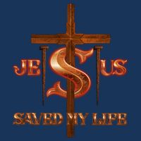 Jesus Saved My Life Metal Cross And Nails USA-Made Doggie Bandana