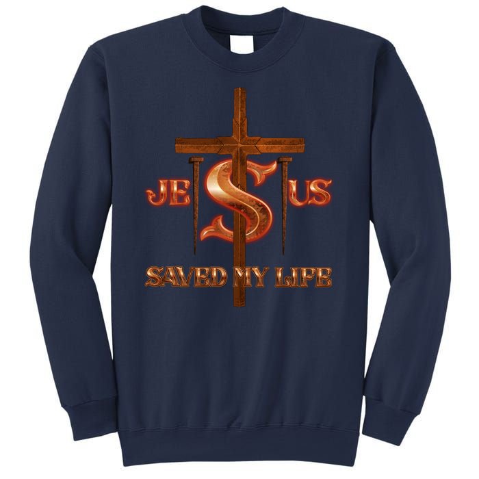 Jesus Saved My Life Metal Cross And Nails Sweatshirt