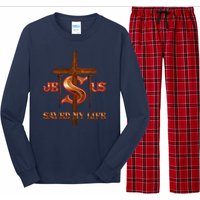 Jesus Saved My Life Metal Cross And Nails Long Sleeve Pajama Set