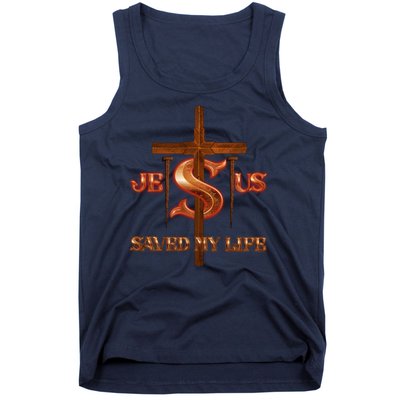 Jesus Saved My Life Metal Cross And Nails Tank Top