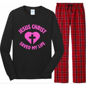 Jesus Saved My Life Breast Cancer Awareness Long Sleeve Pajama Set