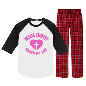 Jesus Saved My Life Breast Cancer Awareness Raglan Sleeve Pajama Set