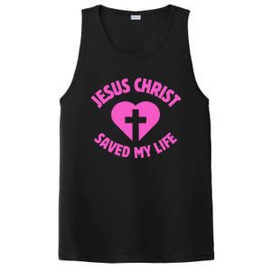 Jesus Saved My Life Breast Cancer Awareness PosiCharge Competitor Tank