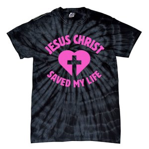 Jesus Saved My Life Breast Cancer Awareness Tie-Dye T-Shirt