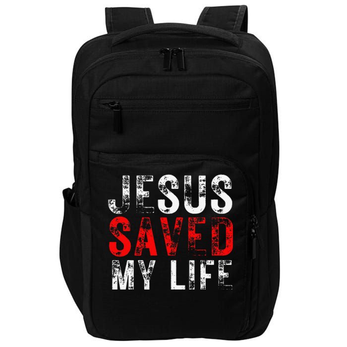 Jesus Saved My Life Christian Cross Impact Tech Backpack