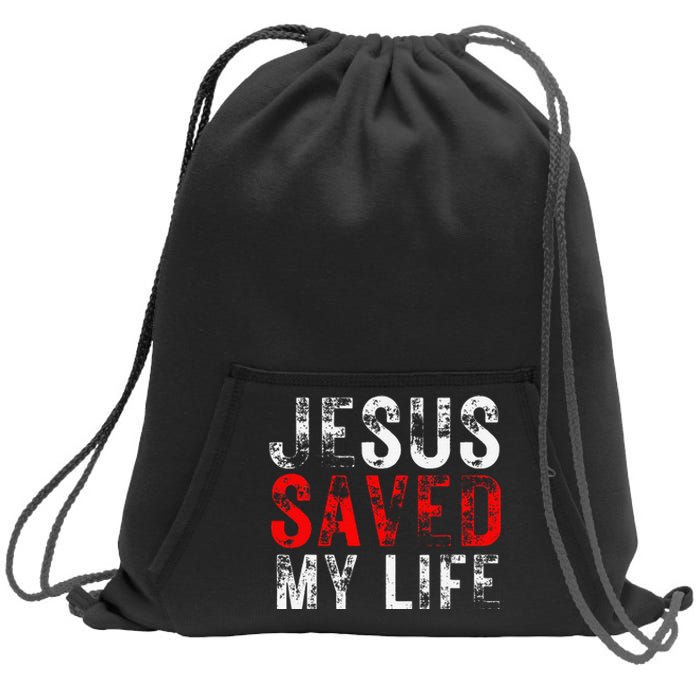 Jesus Saved My Life Christian Cross Sweatshirt Cinch Pack Bag