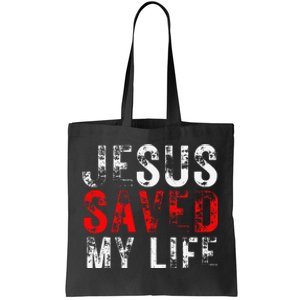 Jesus Saved My Life Christian Cross Tote Bag