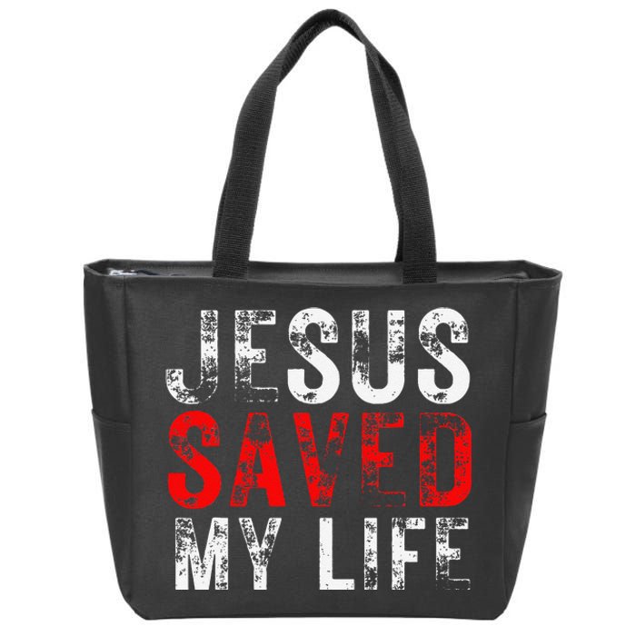 Jesus Saved My Life Christian Cross Zip Tote Bag