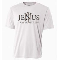 Jesus Saved My Life Christian Religious Believer Cooling Performance Crew T-Shirt