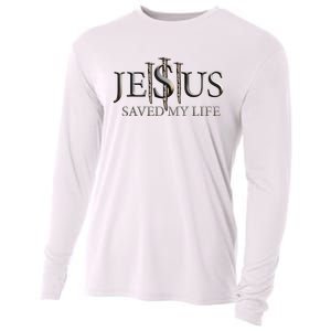 Jesus Saved My Life Christian Religious Believer Cooling Performance Long Sleeve Crew