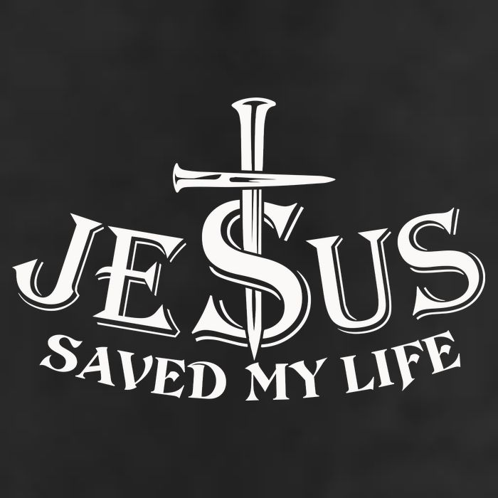 Jesus Saves My Life With Nails 7 Panel Mesh Trucker Snapback Hat
