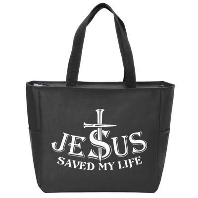 Jesus Saves My Life With Nails Zip Tote Bag
