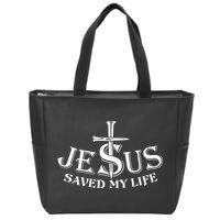 Jesus Saves My Life With Nails Zip Tote Bag