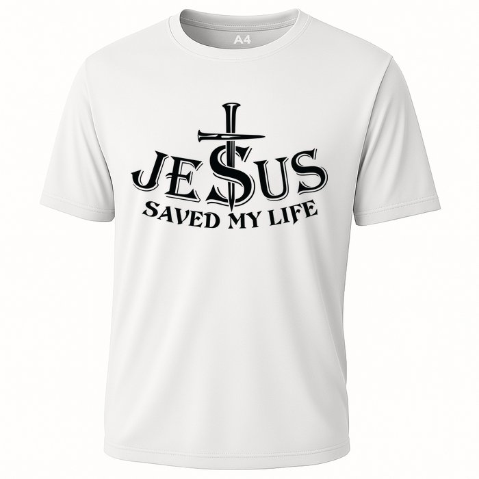 Jesus Saves My Life With Nails Cooling Performance Crew T-Shirt