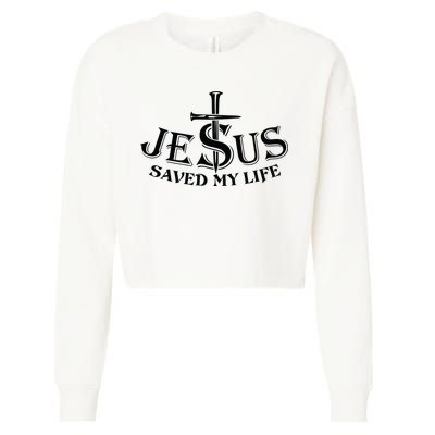 Jesus Saves My Life With Nails Cropped Pullover Crew