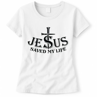 Jesus Saves My Life With Nails Womens T-Shirt