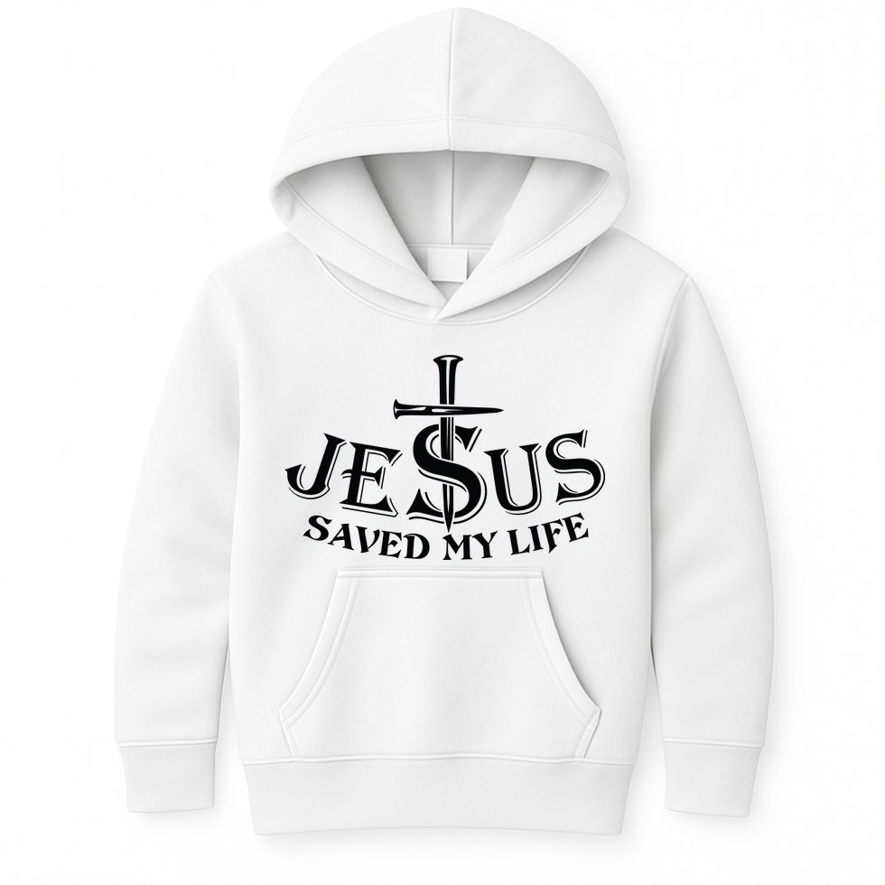 Jesus Saves My Life With Nails Kids Hoodie