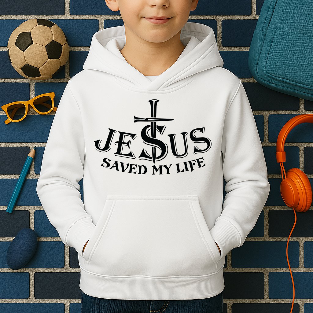 Jesus Saves My Life With Nails Kids Hoodie