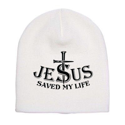 Jesus Saves My Life With Nails Short Acrylic Beanie