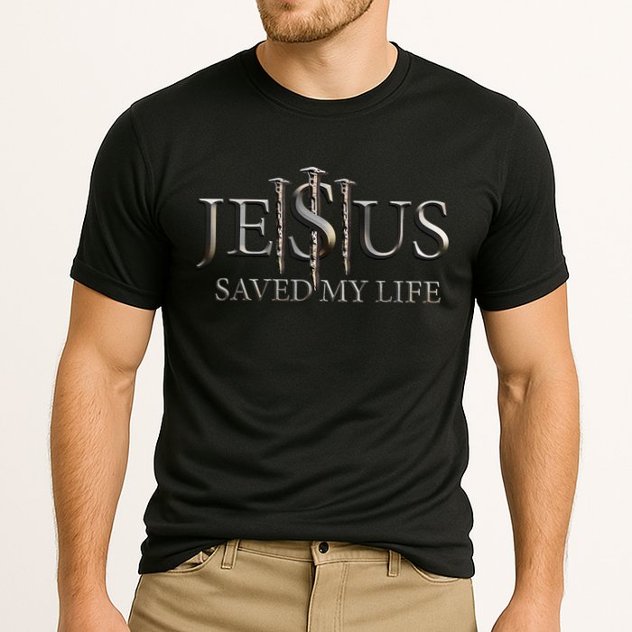 Jesus Saved My Life Christian Religious Believer Cooling Performance Crew T-Shirt