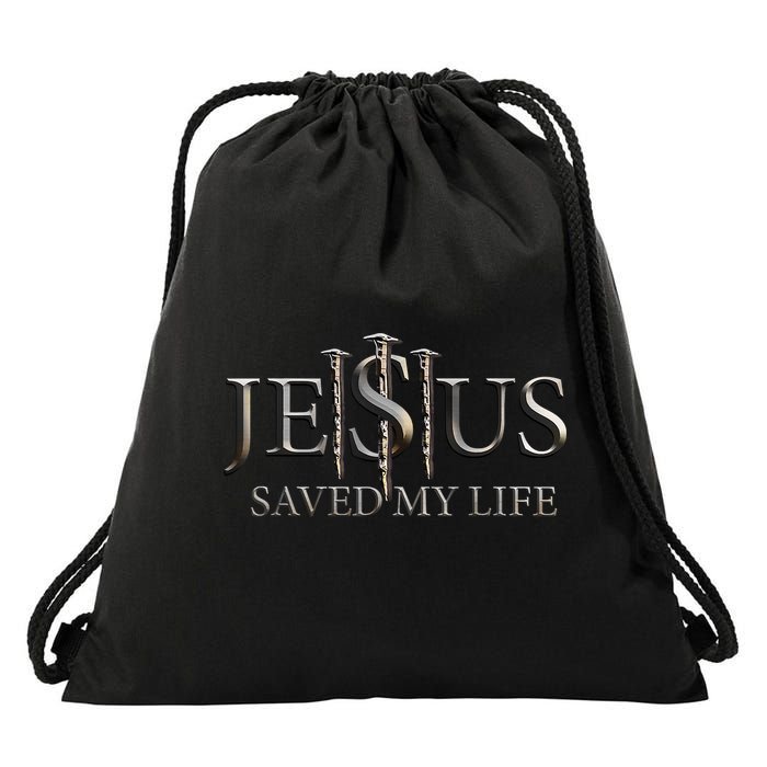 Jesus Saved My Life Christian Religious Believer Drawstring Bag