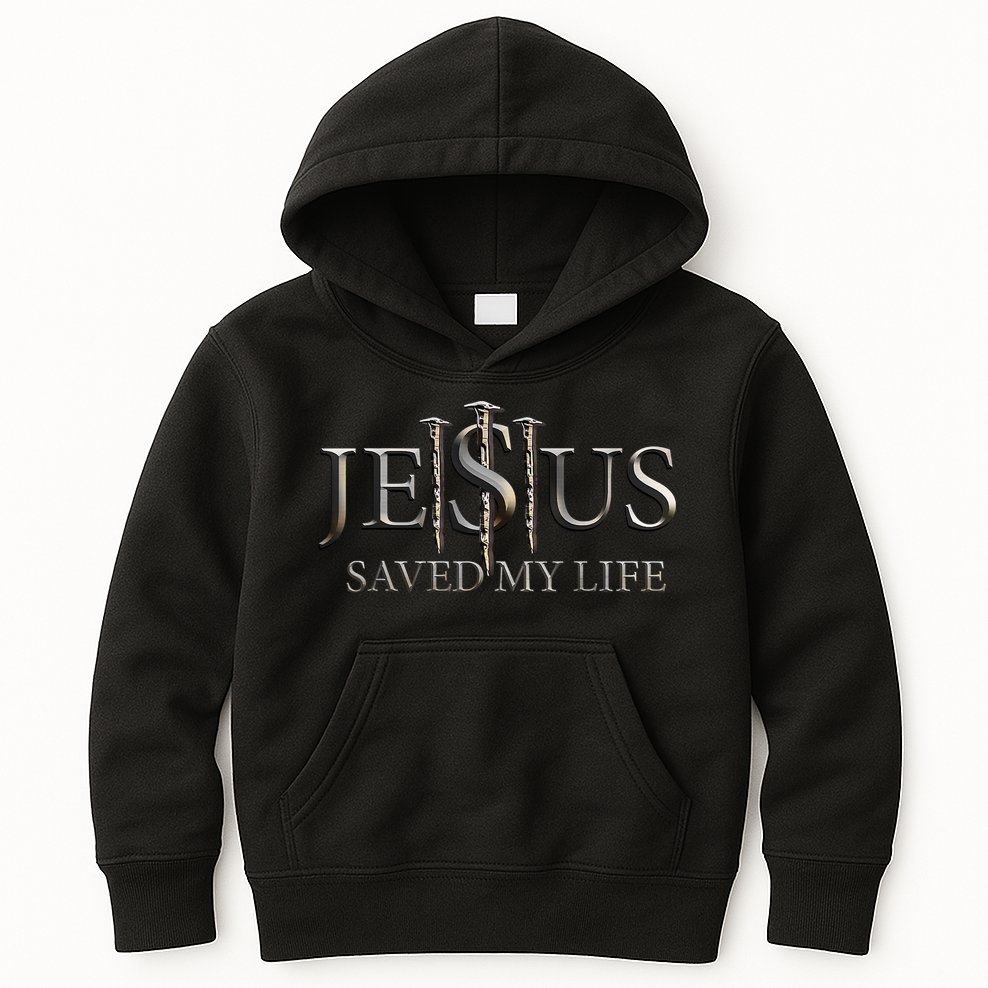 Jesus Saved My Life Christian Religious Believer Kids Hoodie