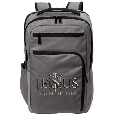 Jesus Saved My Life Christian Religious Believer Impact Tech Backpack