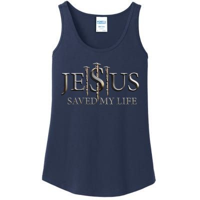 Jesus Saved My Life Christian Religious Believer Ladies Essential Tank