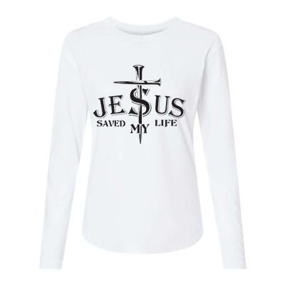 Jesus saved my life Jesus Christian Lover Womens Cotton Relaxed Long Sleeve T-Shirt