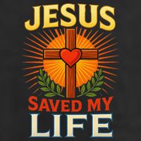 Jesus Saved My Life Cross With Heart Christian Design Cool Comfort Performance Bucket Hat