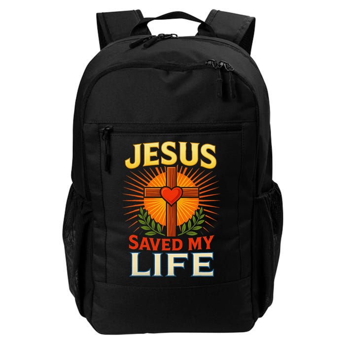 Jesus Saved My Life Cross With Heart Christian Design Backpack