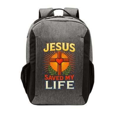 Jesus Saved My Life Cross With Heart Christian Design Vector Backpack