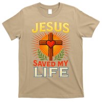 Jesus Saved My Life Cross With Heart Christian Design T-Shirt