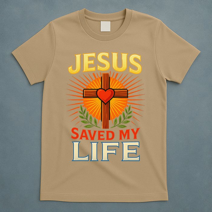 Jesus Saved My Life Cross With Heart Christian Design T-Shirt