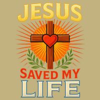 Jesus Saved My Life Cross With Heart Christian Design T-Shirt
