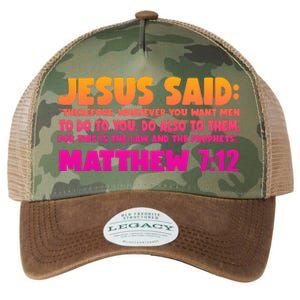 Jesus Said Matthew 7:12 Bible Verse Legacy Tie Dye Trucker Hat