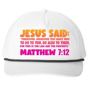 Jesus Said Matthew 7:12 Bible Verse Snapback Five-Panel Rope Hat