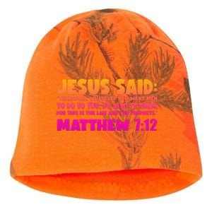 Jesus Said Matthew 7:12 Bible Verse Kati - Camo Knit Beanie