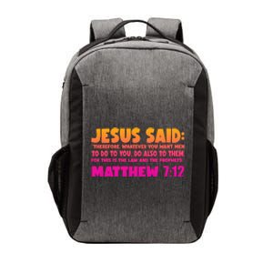 Jesus Said Matthew 7:12 Bible Verse Vector Backpack