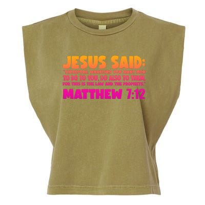 Jesus Said Matthew 7:12 Bible Verse Garment-Dyed Women's Muscle Tee