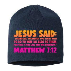 Jesus Said Matthew 7:12 Bible Verse Sustainable Beanie