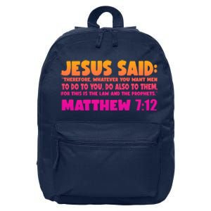 Jesus Said Matthew 7:12 Bible Verse 16 in Basic Backpack